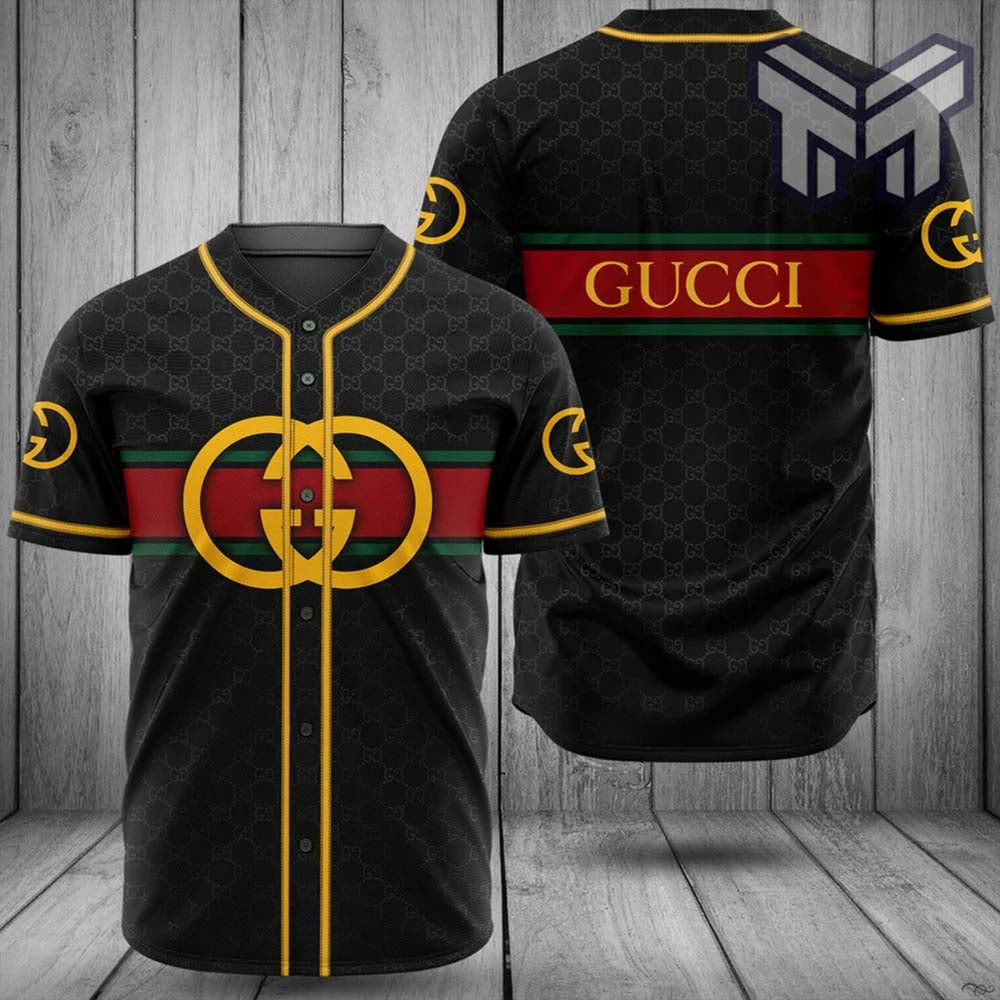 Gucci Black Baseball Jersey Shirt Luxury Clothing Clothes Sport For Men Women Hot  Type02