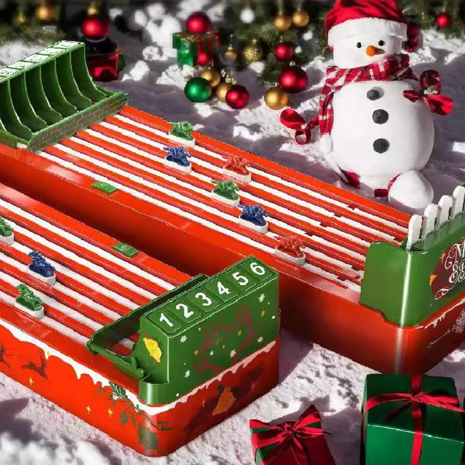 Xmas Colorful Tabletop Desktop Horse Race Game Funny Party Favors Interactive Early Development Toy For Gift Home Family Games