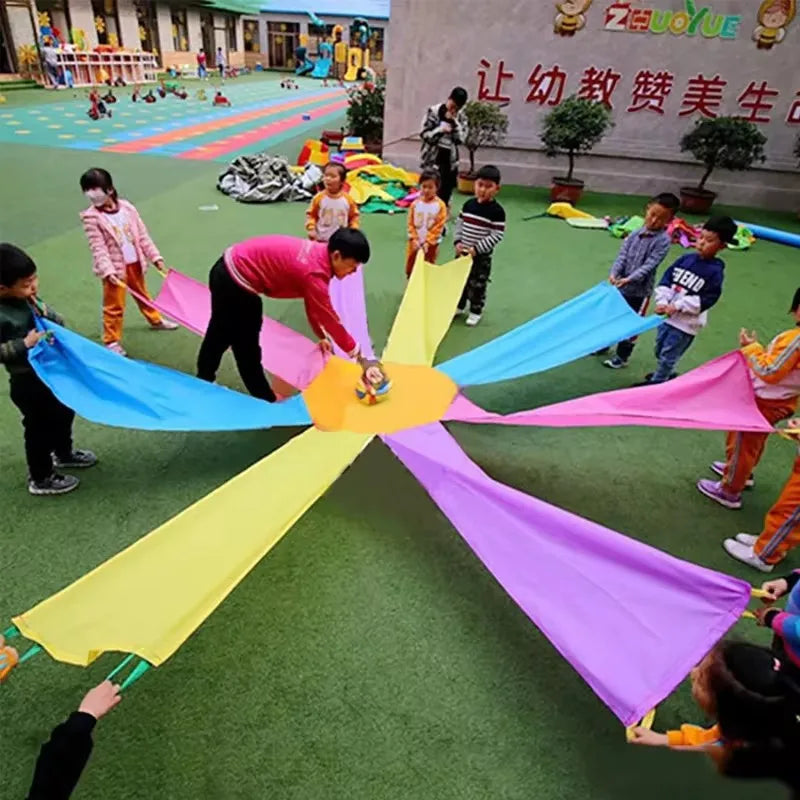 Outdoor Game Parachute Toy Rainbow Octagonal Umbrella Sensory Sports Cooperative Team Building Kinder Spiele Juguetes Divertidos