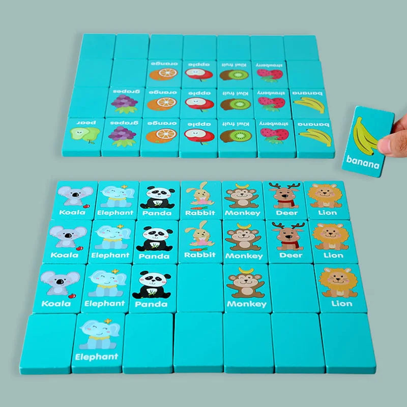 Kid Blocks Seaside Escape Mahjong Wooden Memory Solitaire Matching Game Party Family Board Games Animal Educational Puzzles Toy
